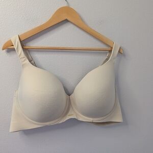 Cacique Lightly‎ Lined Balconette Bra 46D Nude Beige Lane Bryant